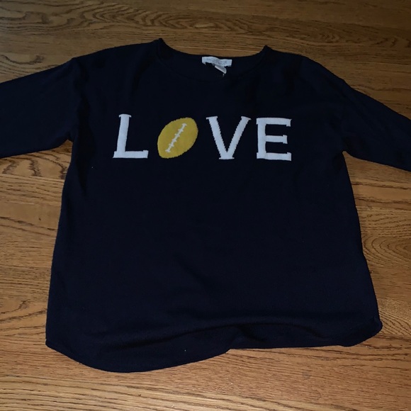 Rachel Zoe Love Football Sweater Nwt 